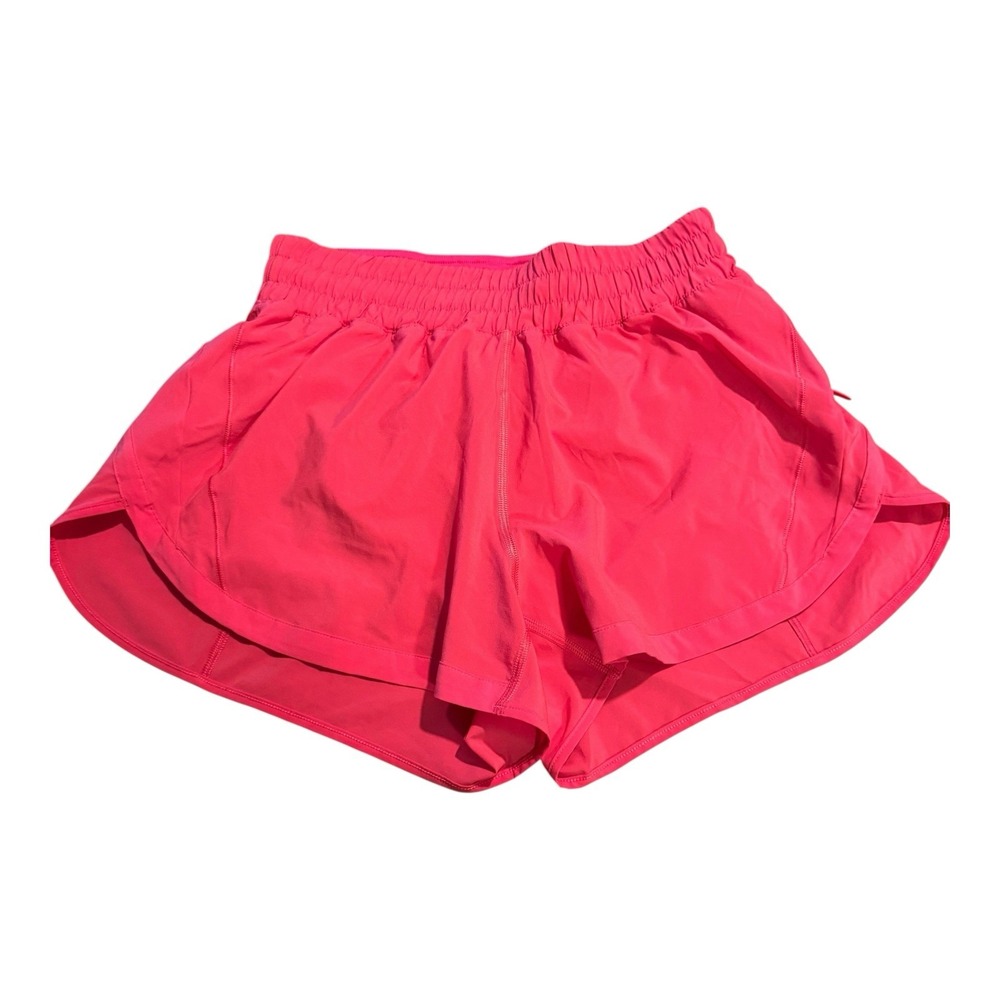 Lululemon Women Size 8 Hotty Hot High-Rise Lined Shorts 4" Glaze Pink Athletic